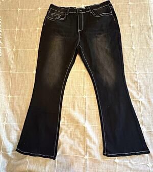 Blue Republic Women's Black Dark Wash Mid Rise Bootcut Stretch Jeans 3XL